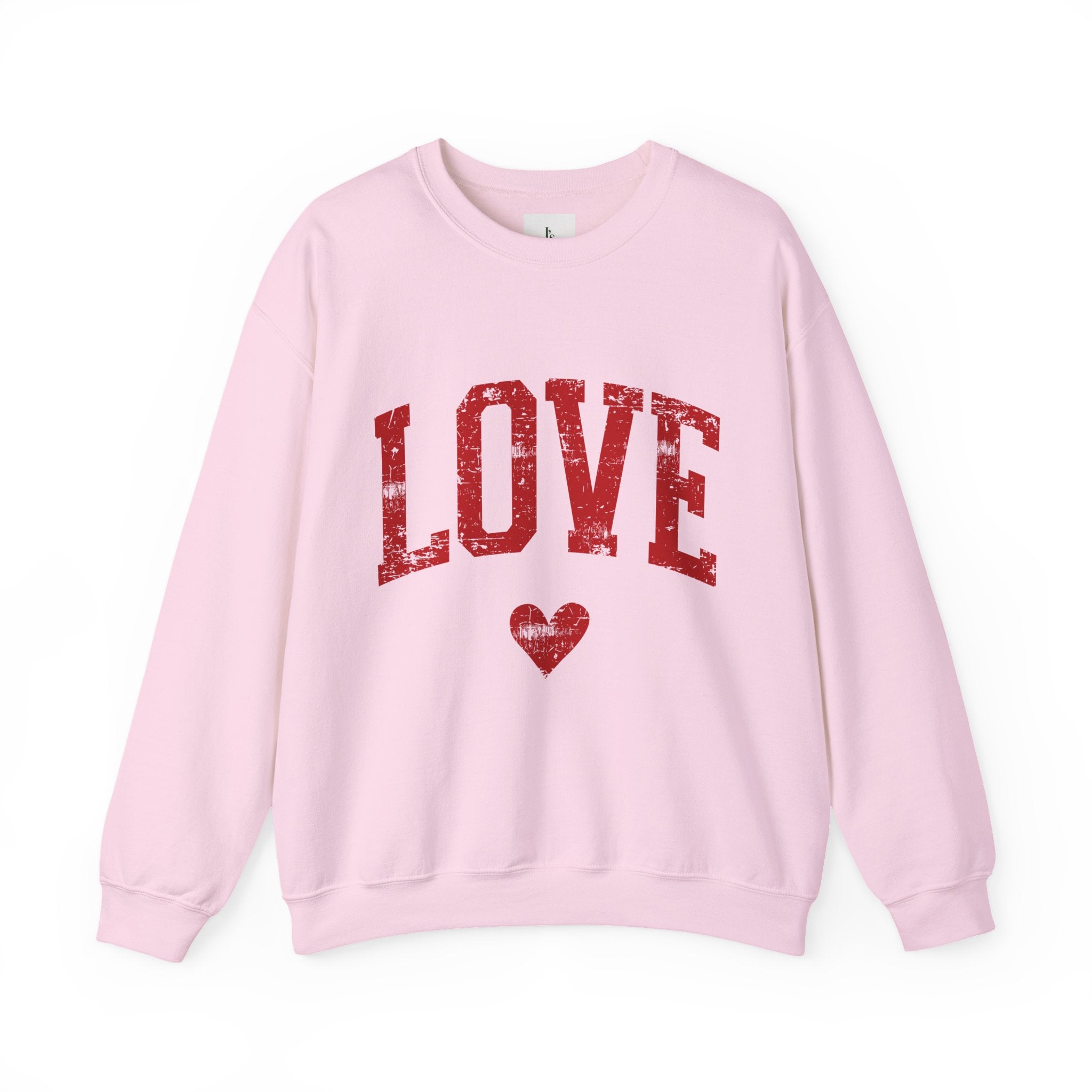 Vintage Red 'LOVE' Heart -Adult Crewneck Sweatshirt