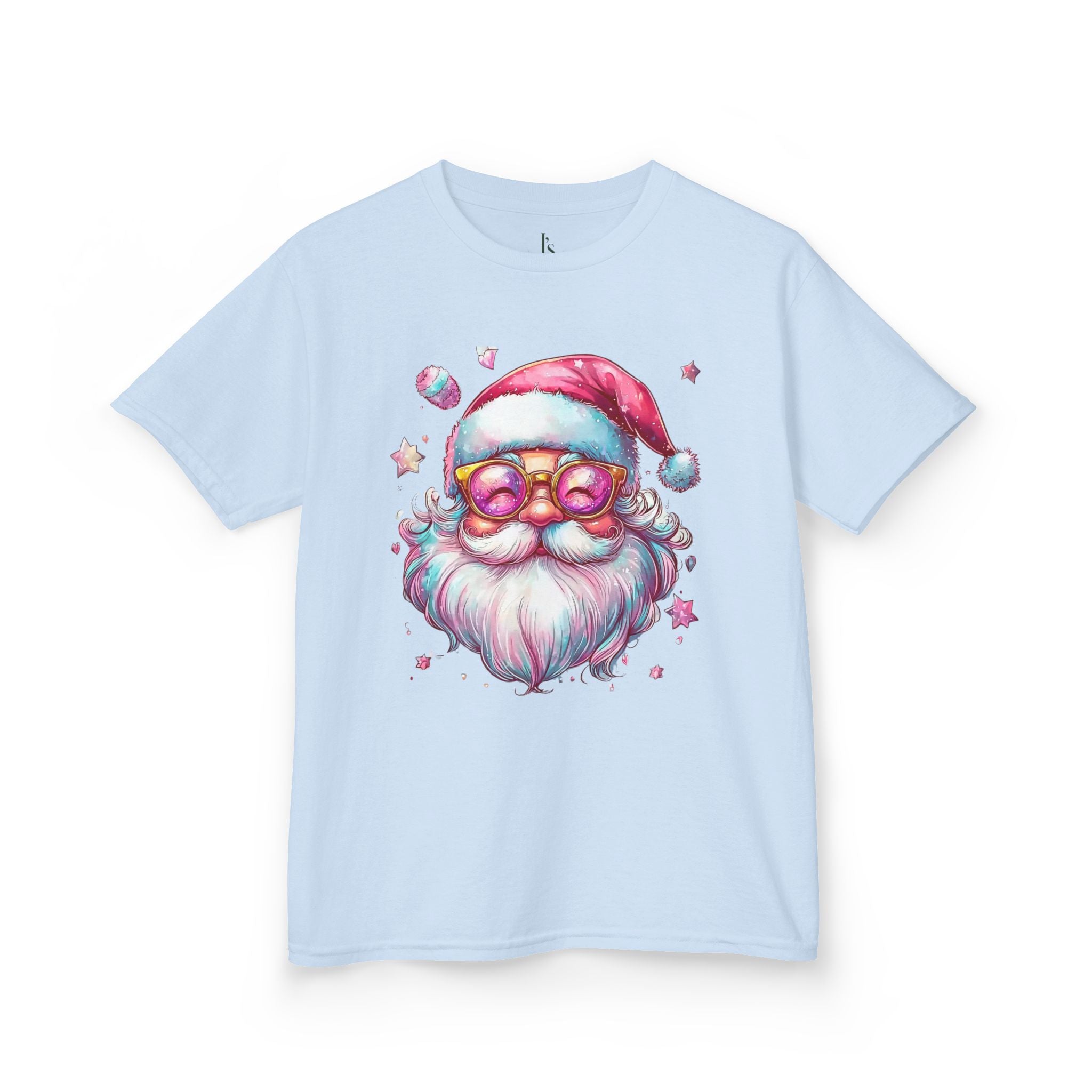 Cute Colorful Santa with Glasses Holiday — Kids T-Shirt