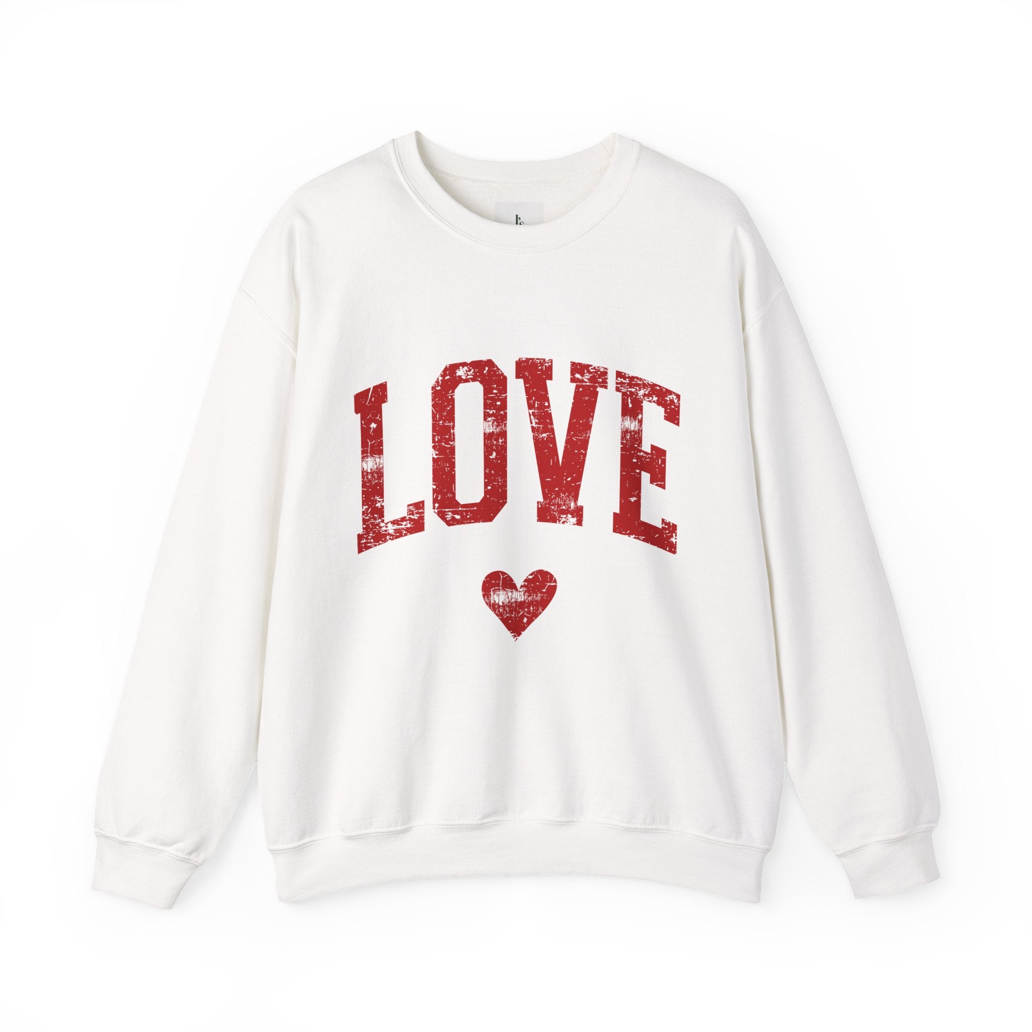 Vintage Red 'LOVE' Heart -Adult Crewneck Sweatshirt
