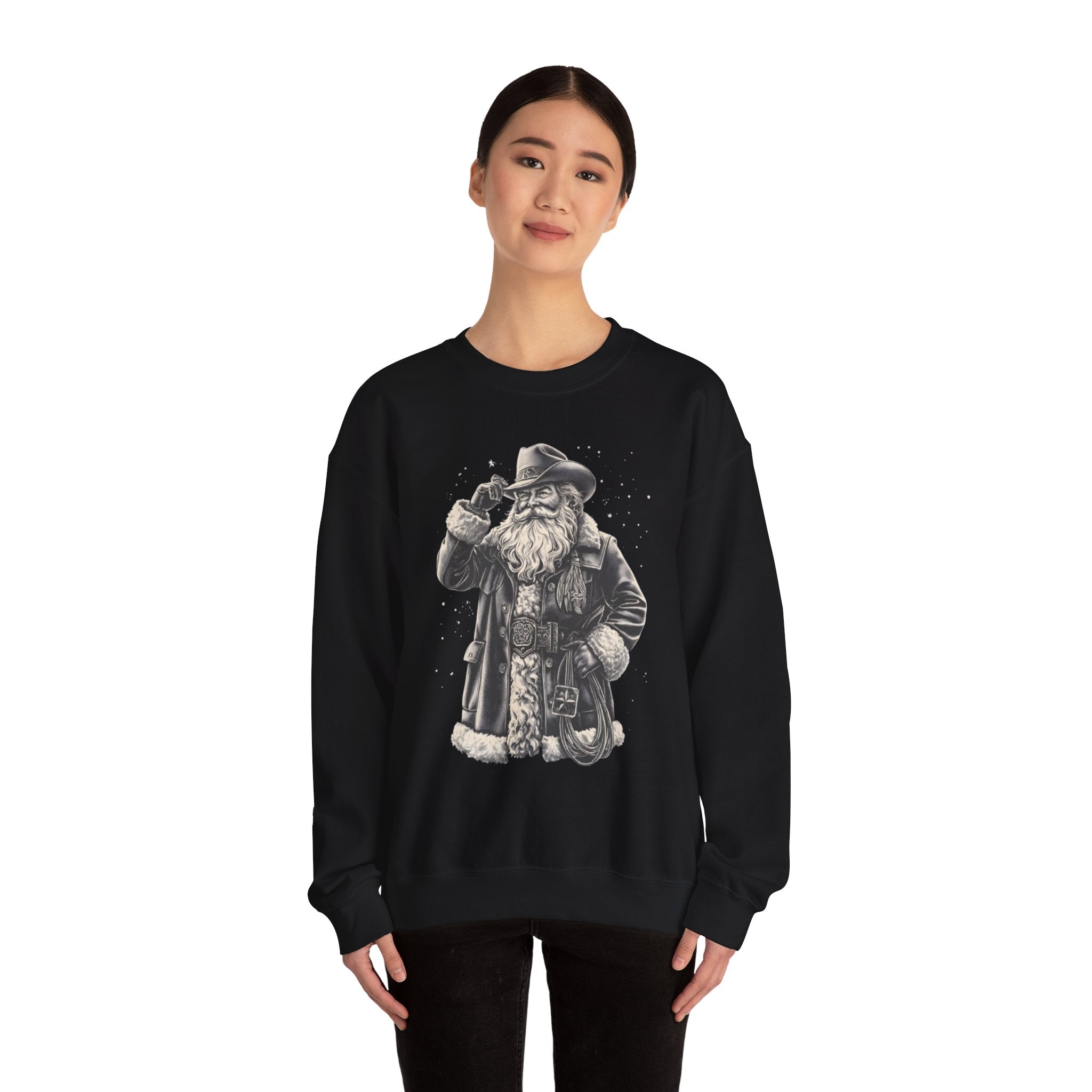 Vintage Santa Cowboy - Adult Crewneck Sweatshirt