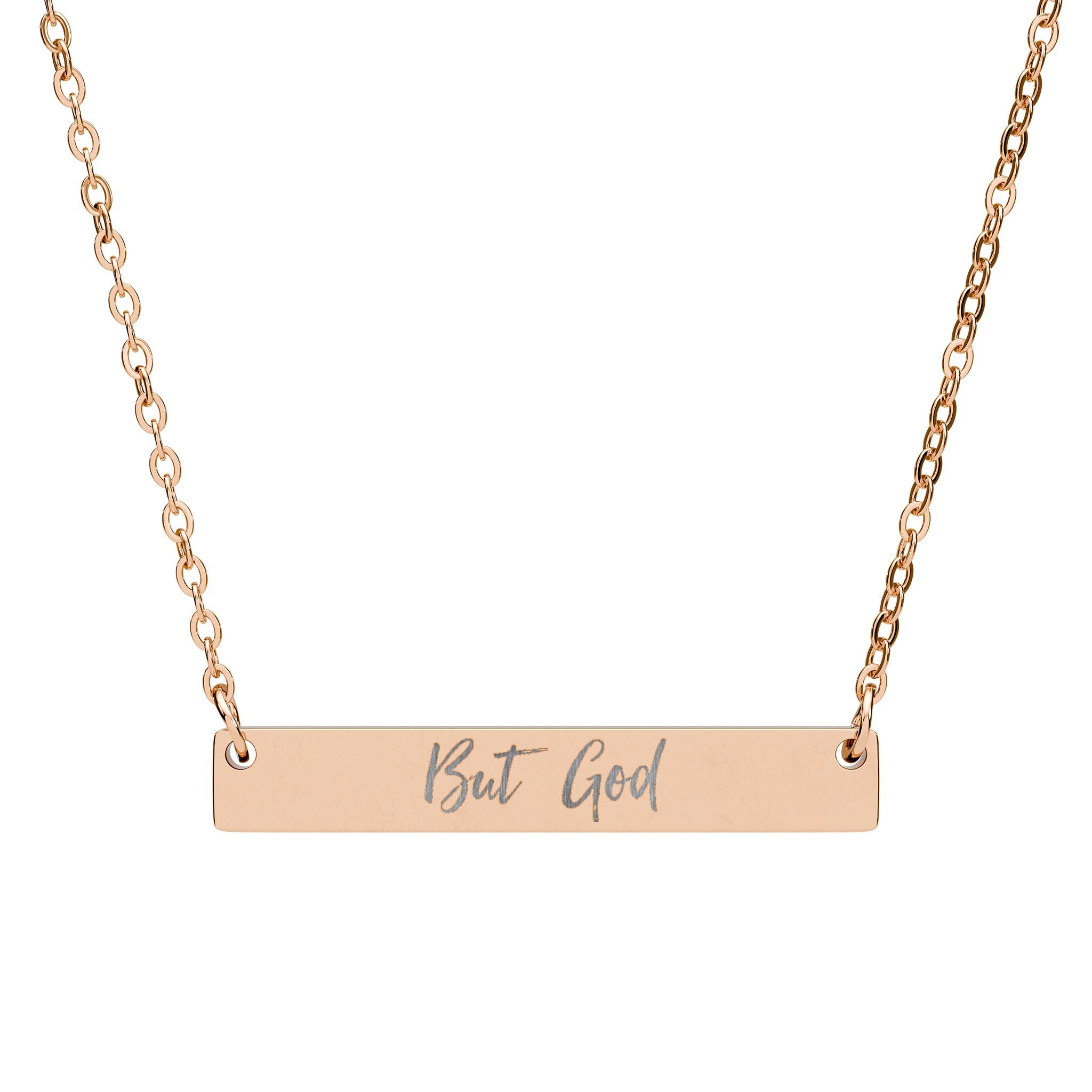 “But God” - Horizontal Bar Necklace