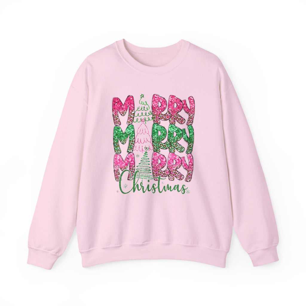 Merry Merry Merry Glitter - Adult Crewneck Sweatshirt