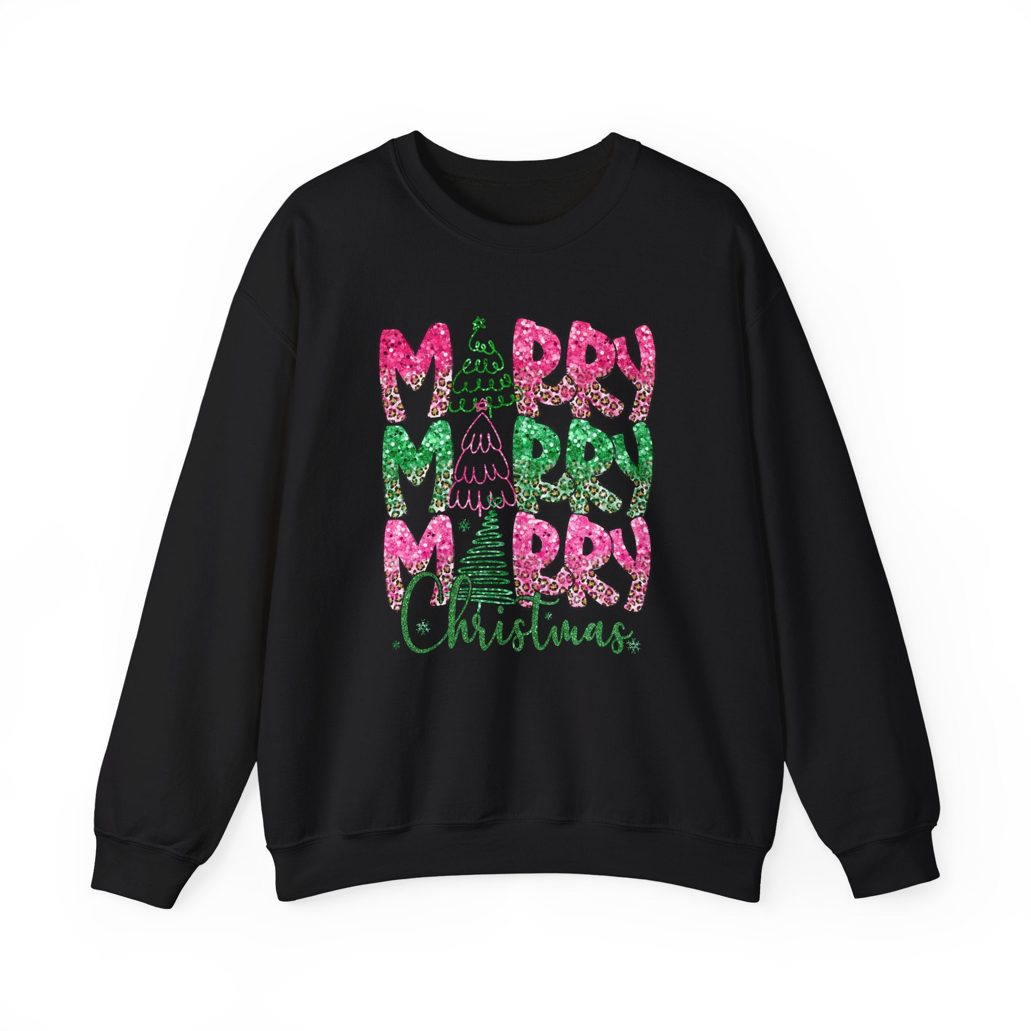 Merry Merry Merry Glitter - Adult Crewneck Sweatshirt