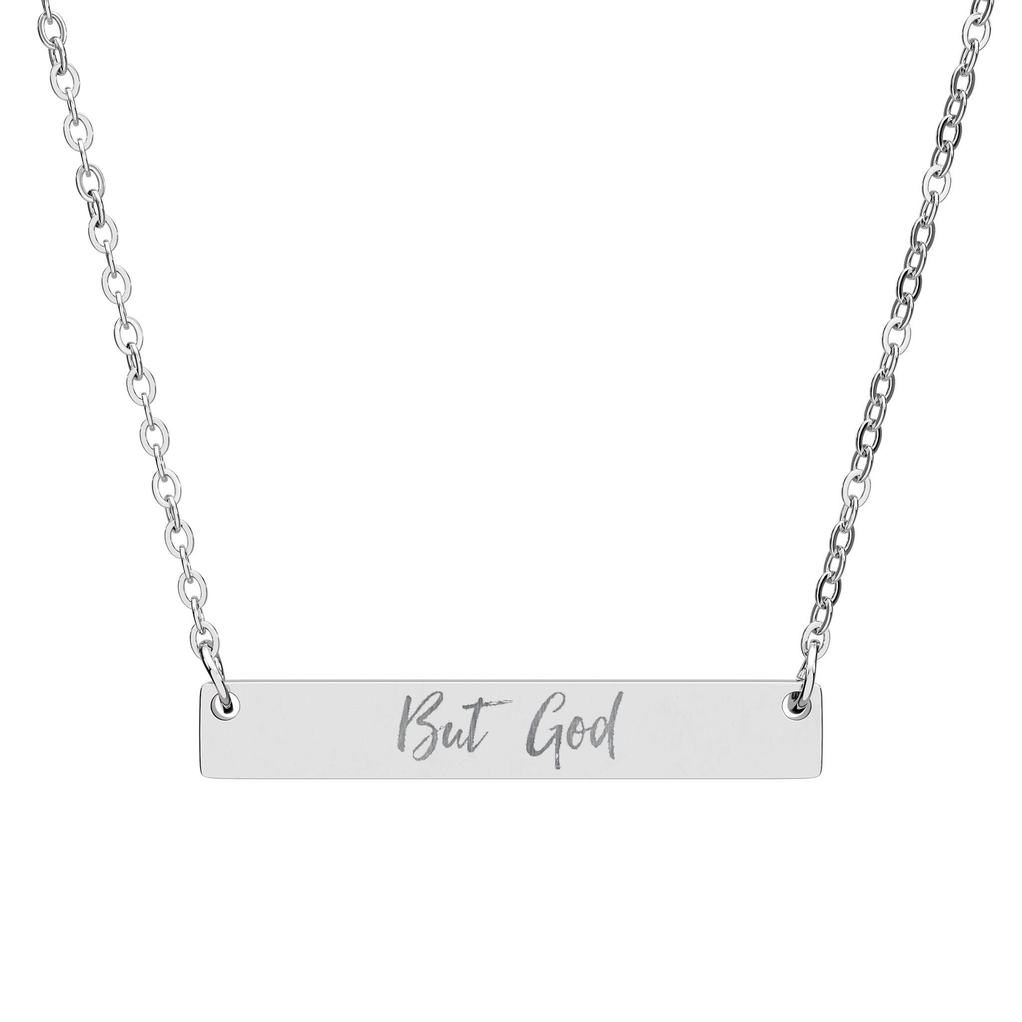 “But God” - Horizontal Bar Necklace