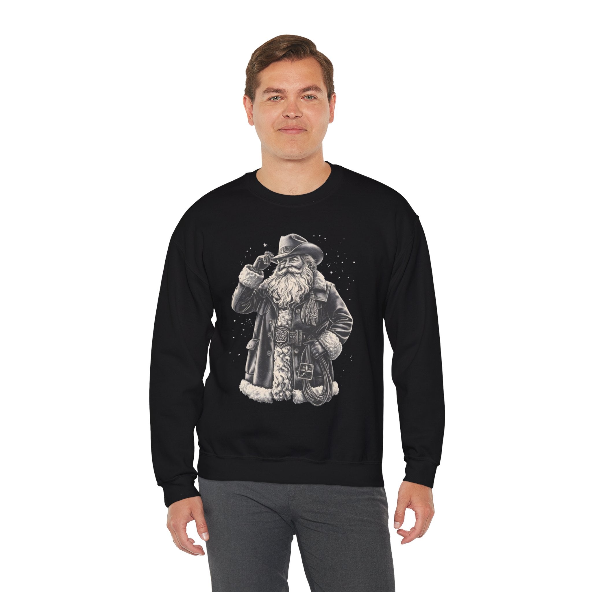 Vintage Santa Cowboy - Adult Crewneck Sweatshirt