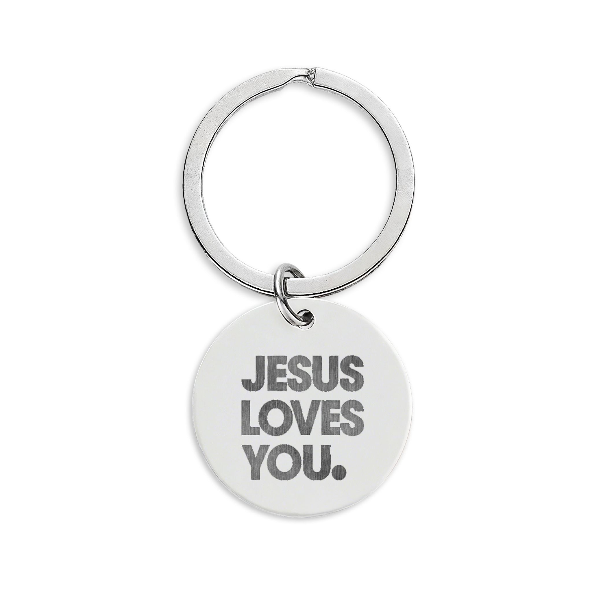 Jesus Loves You - Round Stainless Steel Keychain