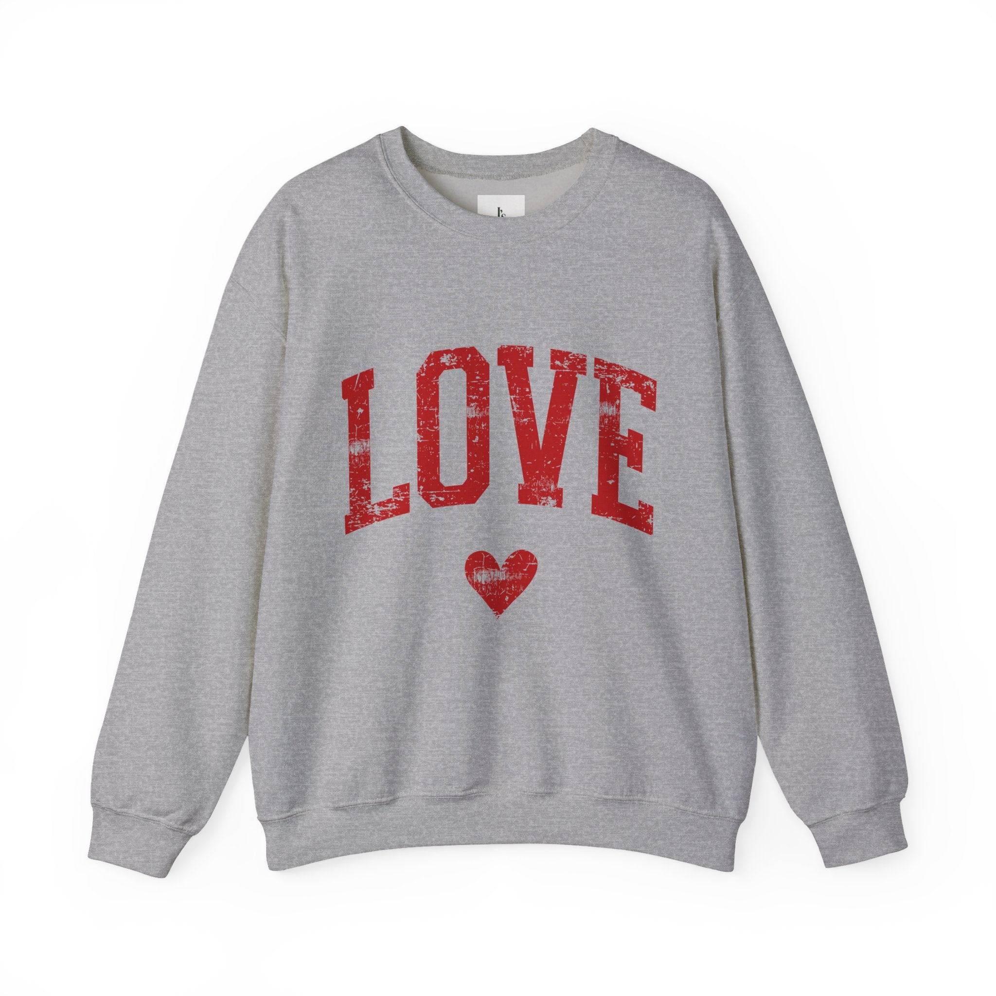 Vintage Red 'LOVE' Heart -Adult Crewneck Sweatshirt
