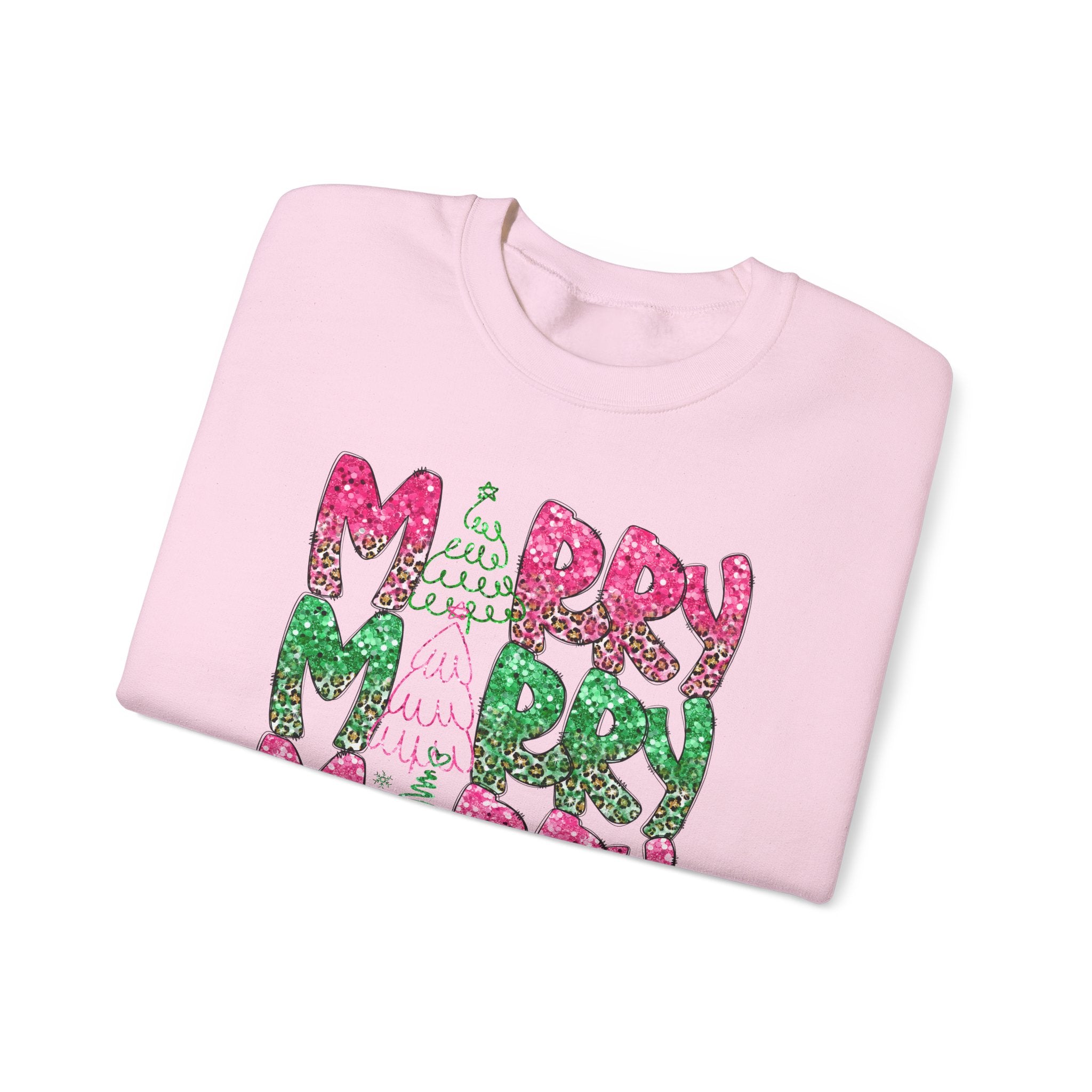 Merry Merry Merry Glitter - Adult Crewneck Sweatshirt