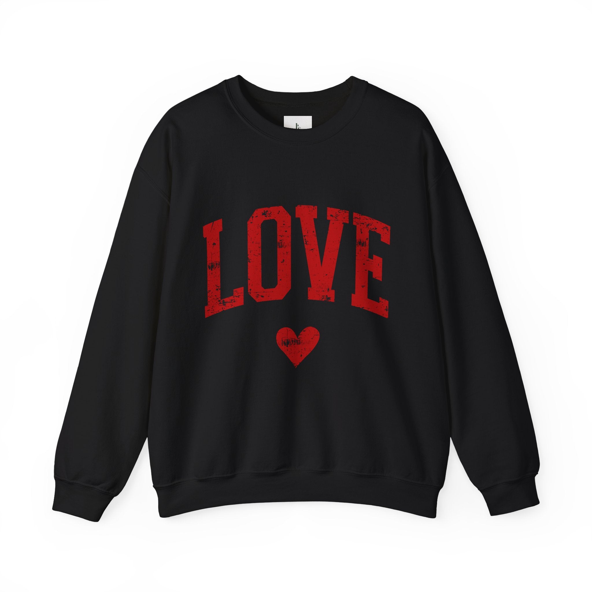 Vintage Red 'LOVE' Heart -Adult Crewneck Sweatshirt
