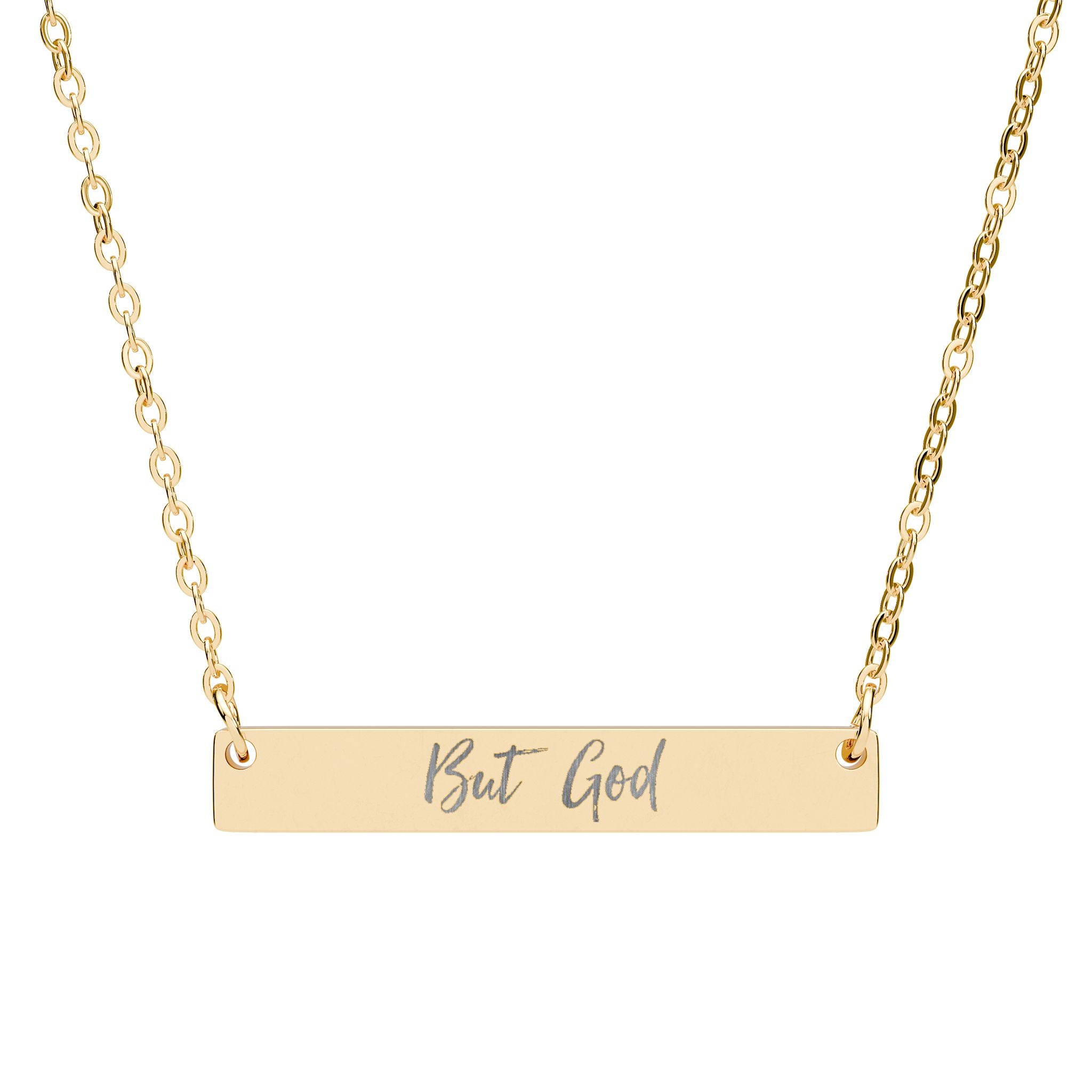“But God” - Horizontal Bar Necklace