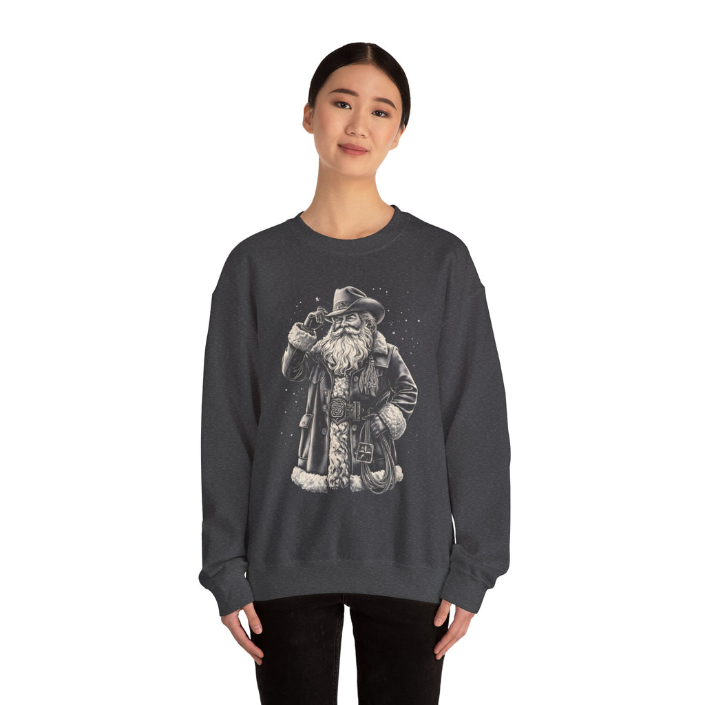Vintage Santa Cowboy - Adult Crewneck Sweatshirt