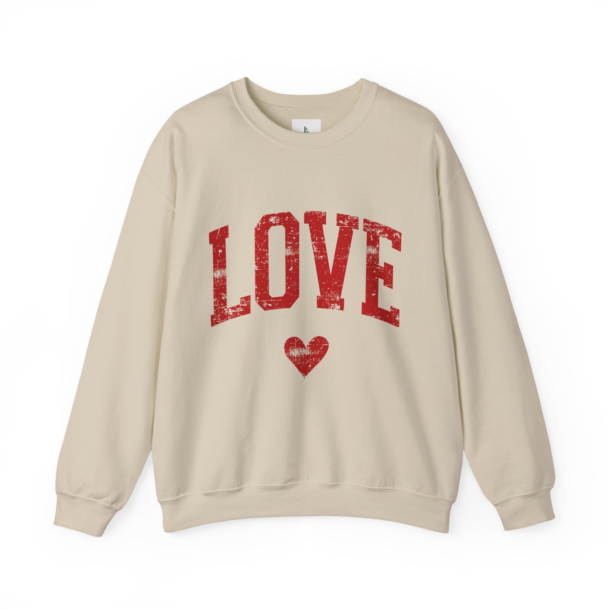 Vintage Red 'LOVE' Heart -Adult Crewneck Sweatshirt