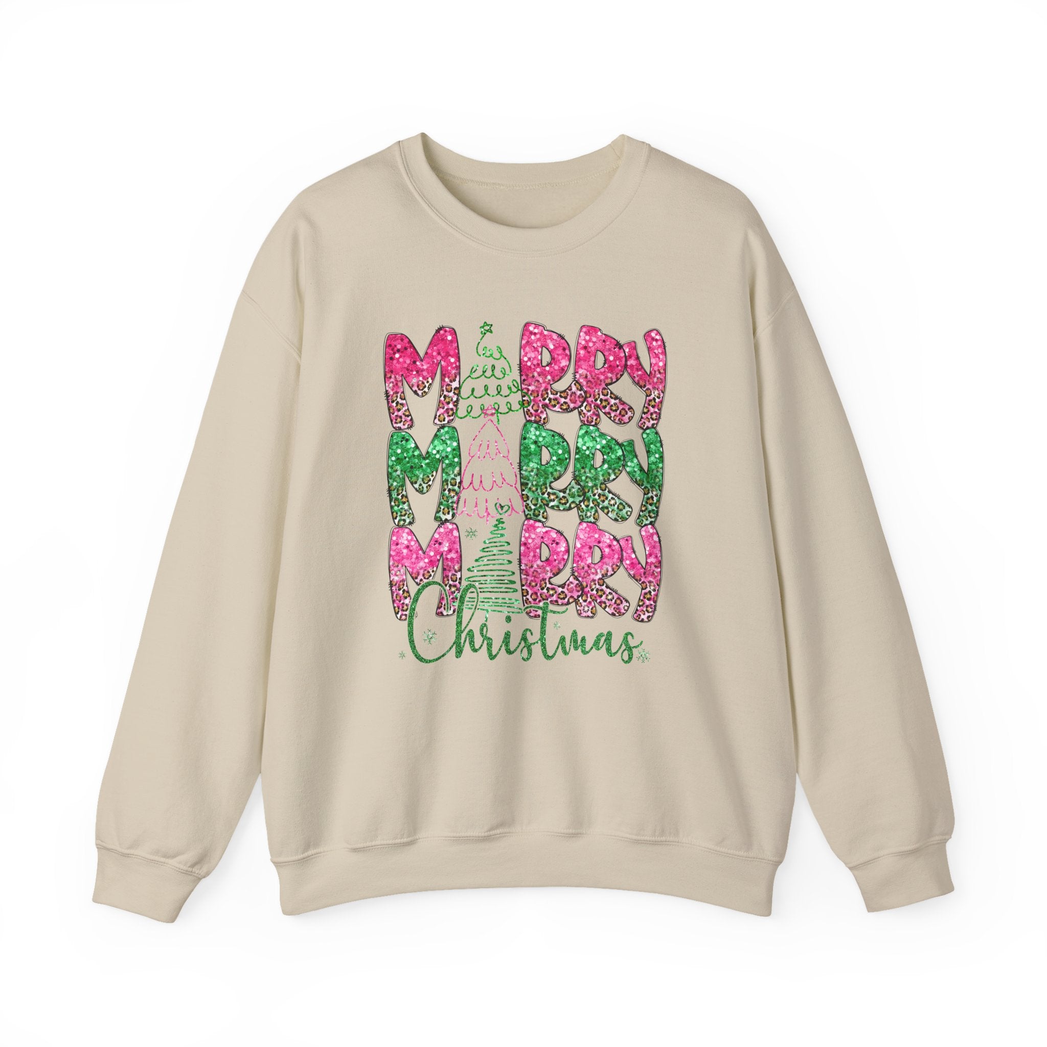 Merry Merry Merry Glitter - Adult Crewneck Sweatshirt