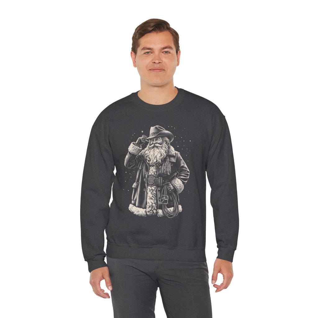 Vintage Santa Cowboy - Adult Crewneck Sweatshirt