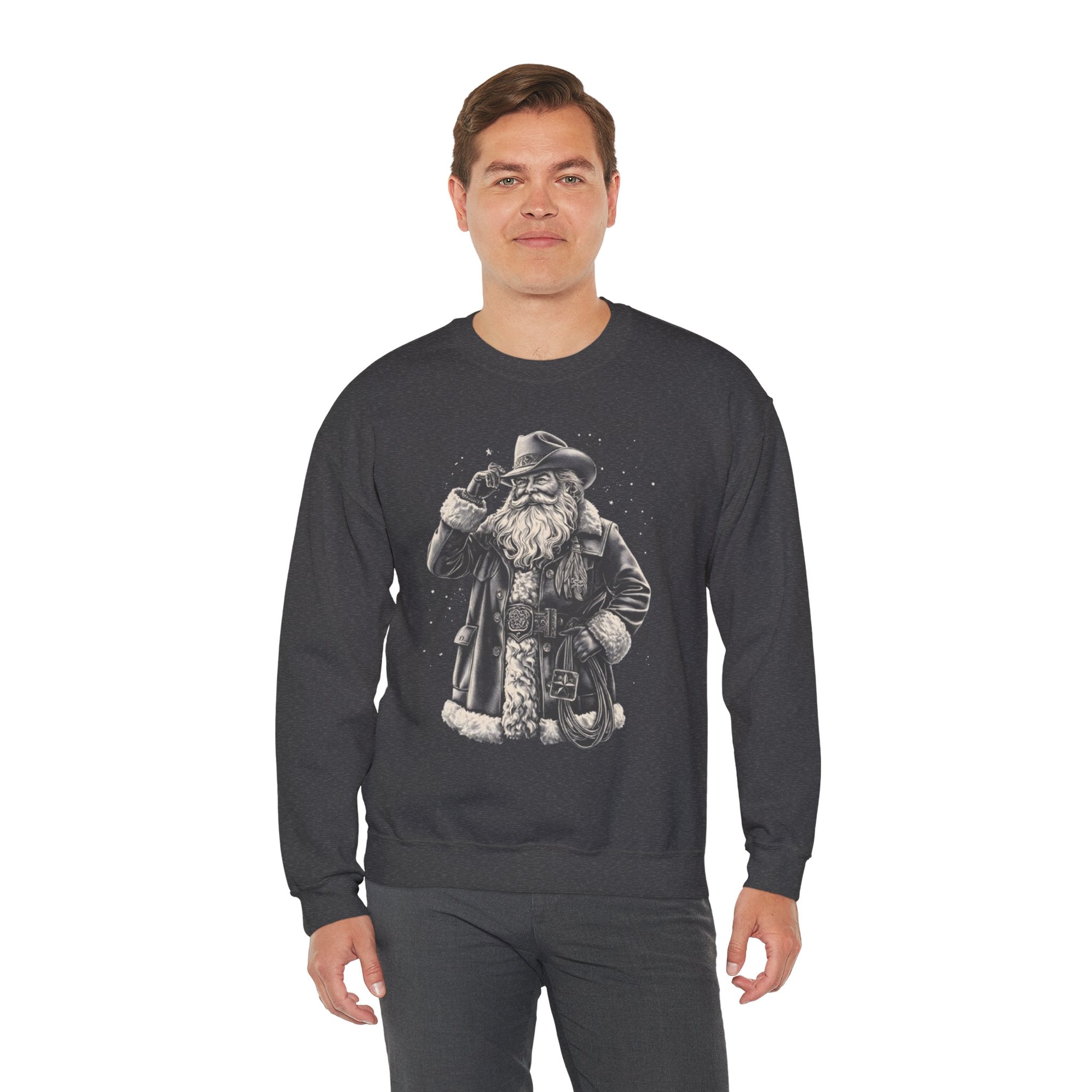 Vintage Santa Cowboy - Adult Crewneck Sweatshirt