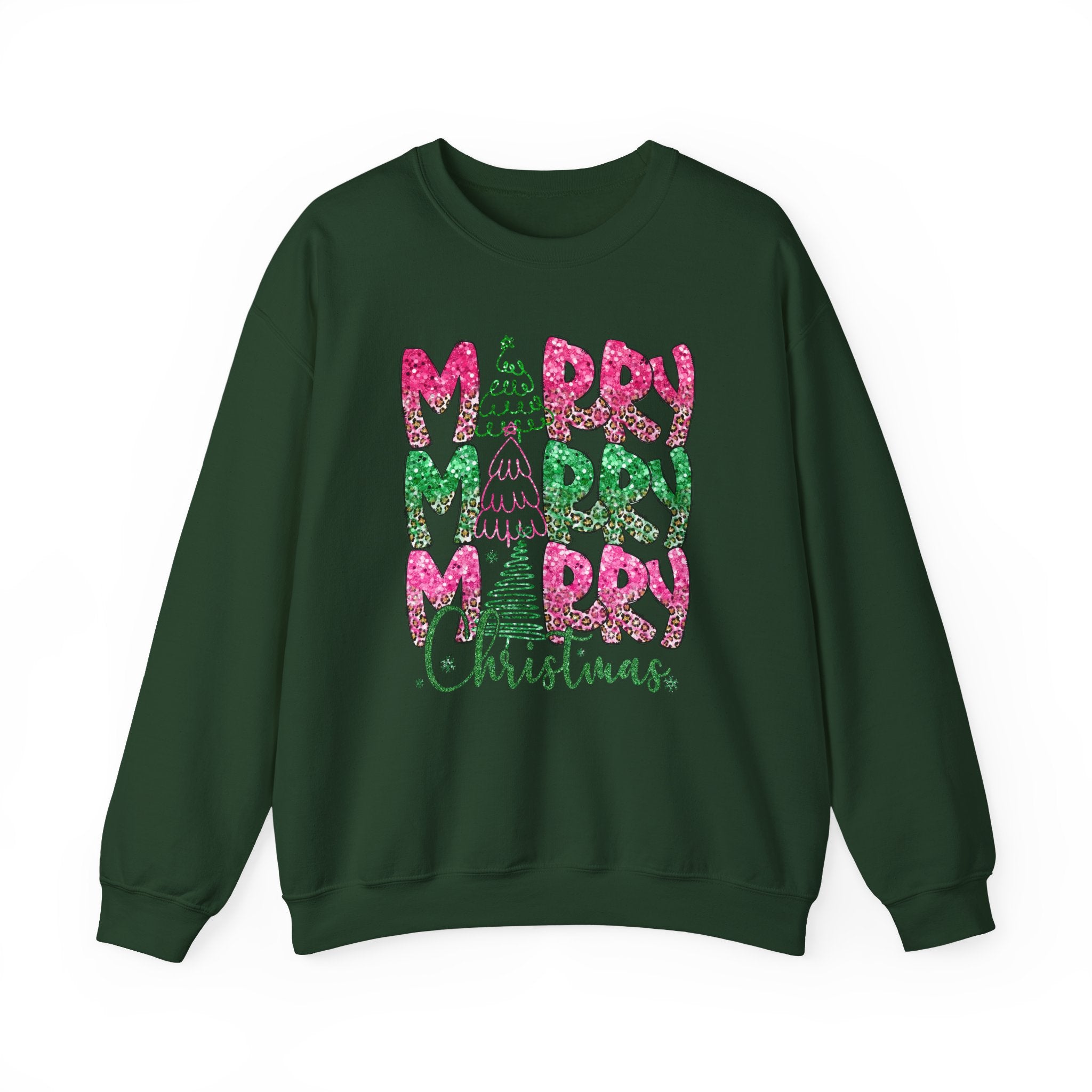 Merry Merry Merry Glitter - Adult Crewneck Sweatshirt