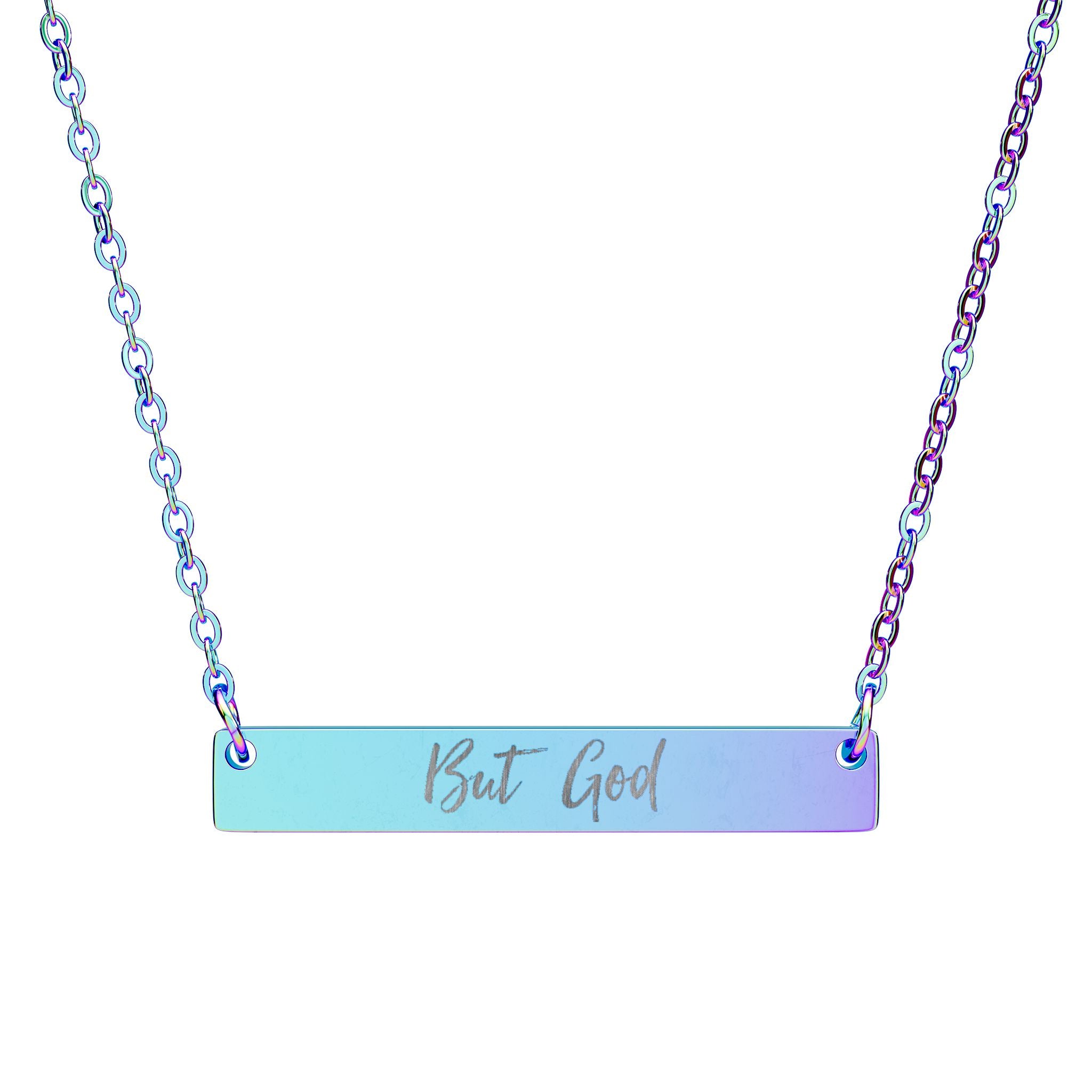 “But God” - Horizontal Bar Necklace