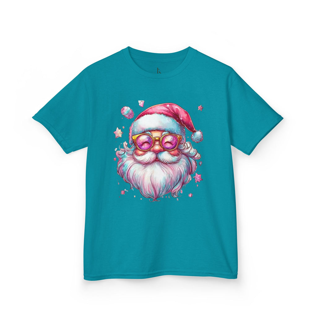 Cute Colorful Santa with Glasses Holiday — Kids T-Shirt