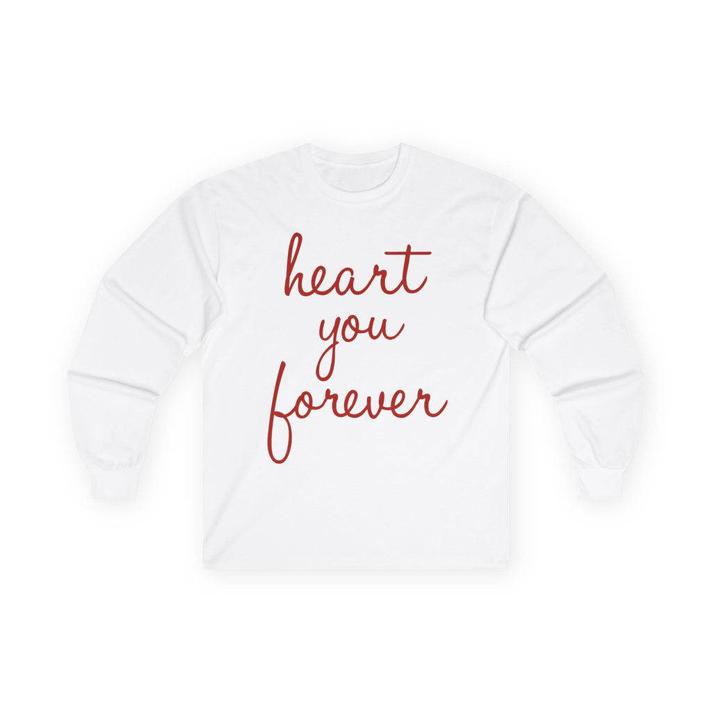 "Heart you forever" Script- Adult Long Sleeve Tee