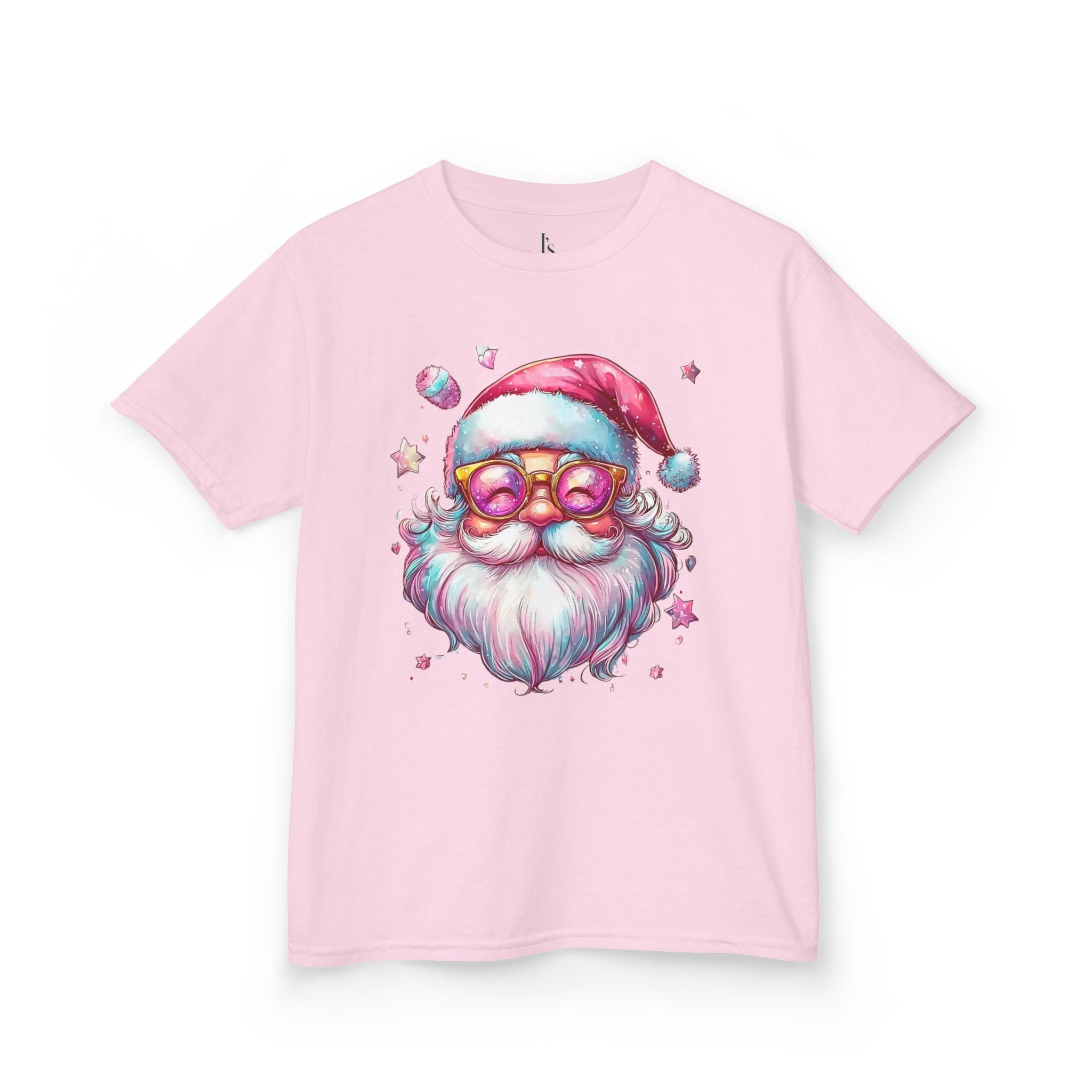 Cute Colorful Santa with Glasses Holiday — Kids T-Shirt